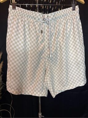 BinkyBro Checker Print Swim Trunks Men’s XL